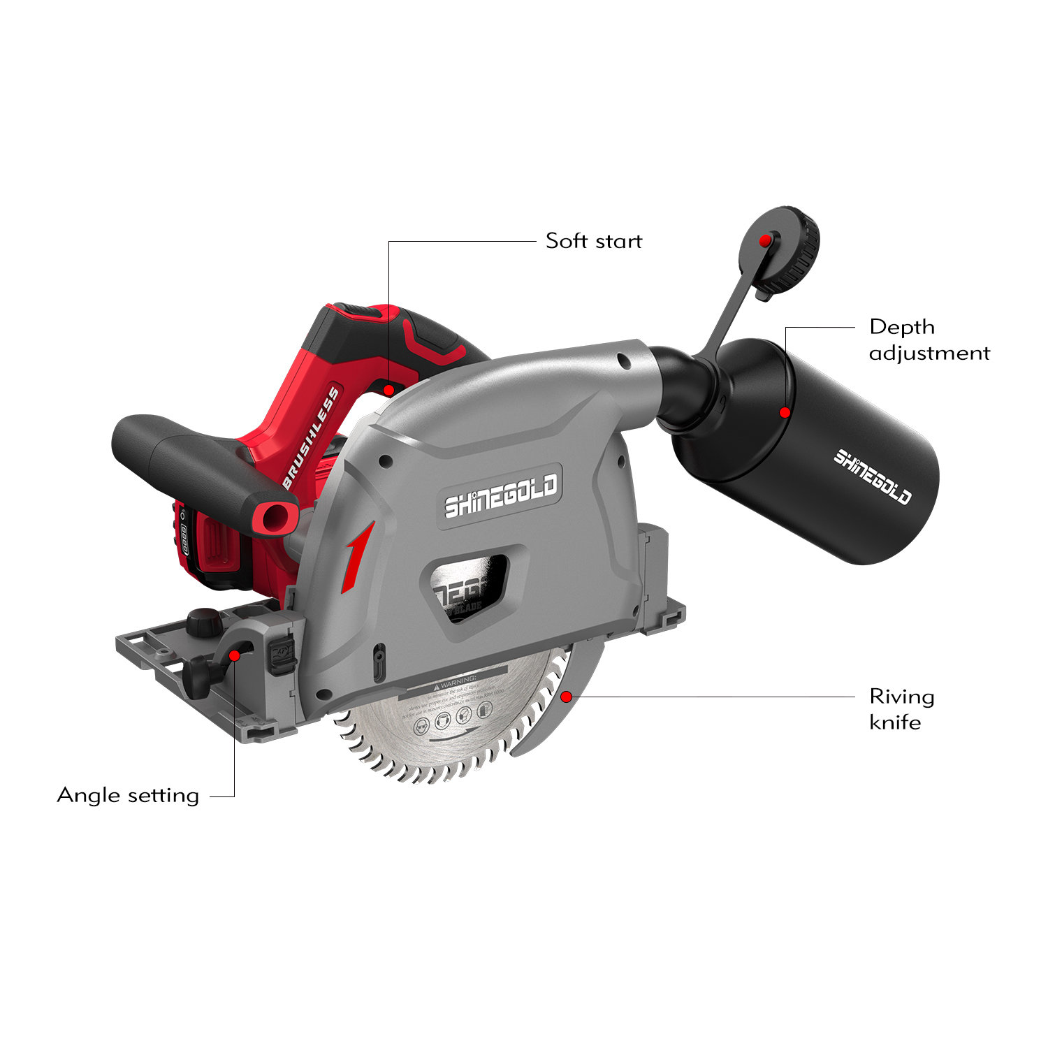 Pro 20V Professional Brushless Cordless Battery Operated Track Saw