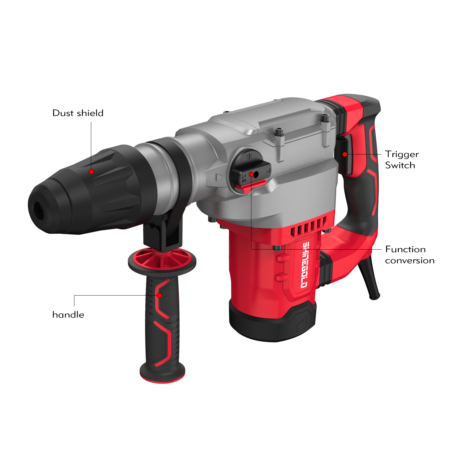 Portable Compact Industrial Power Rotary Hammer