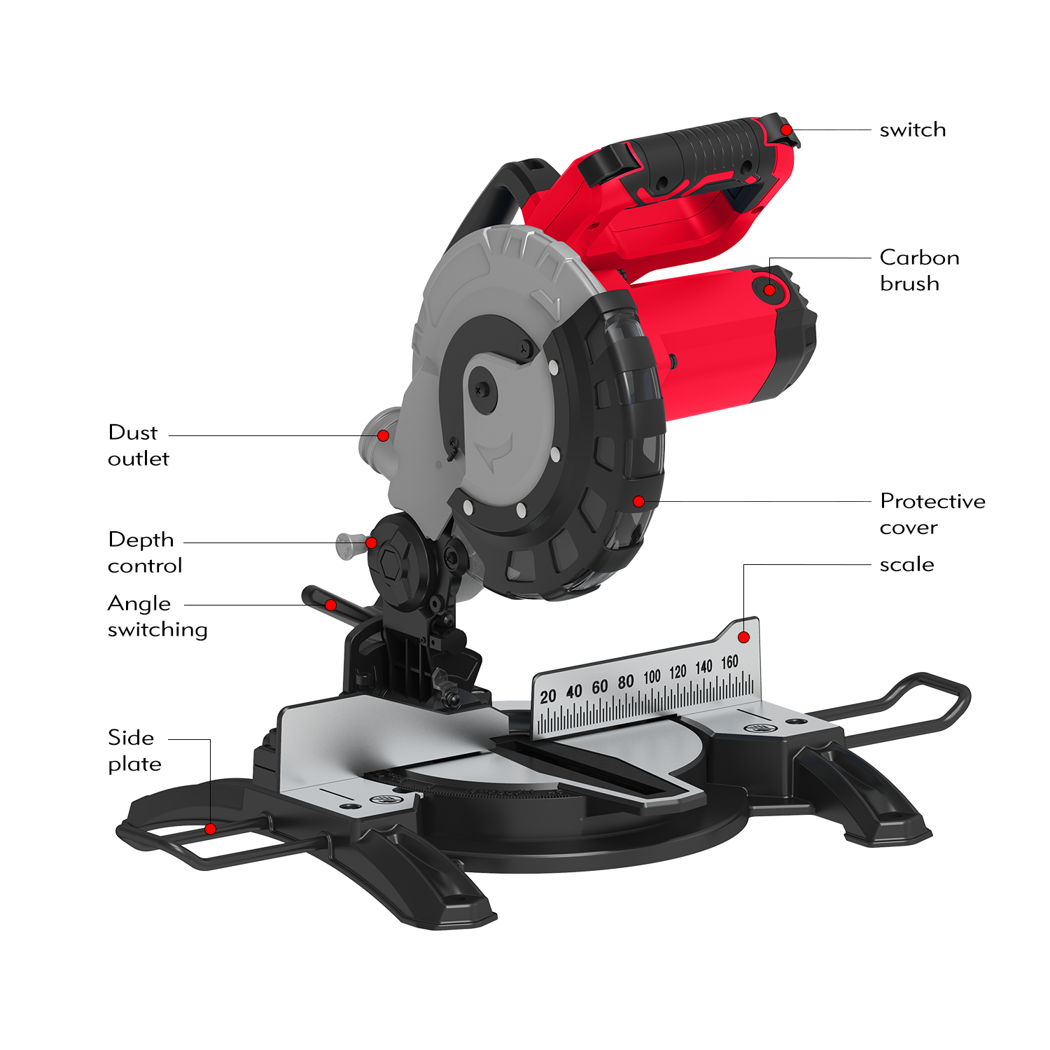 New Design 1450W Compound Electric Miter Saw for Aluminum And Wood Miter Saw