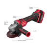 20V Cordless Brushless Lithium Power Tools 8000 RPM /min Long Handle Angle Grinder