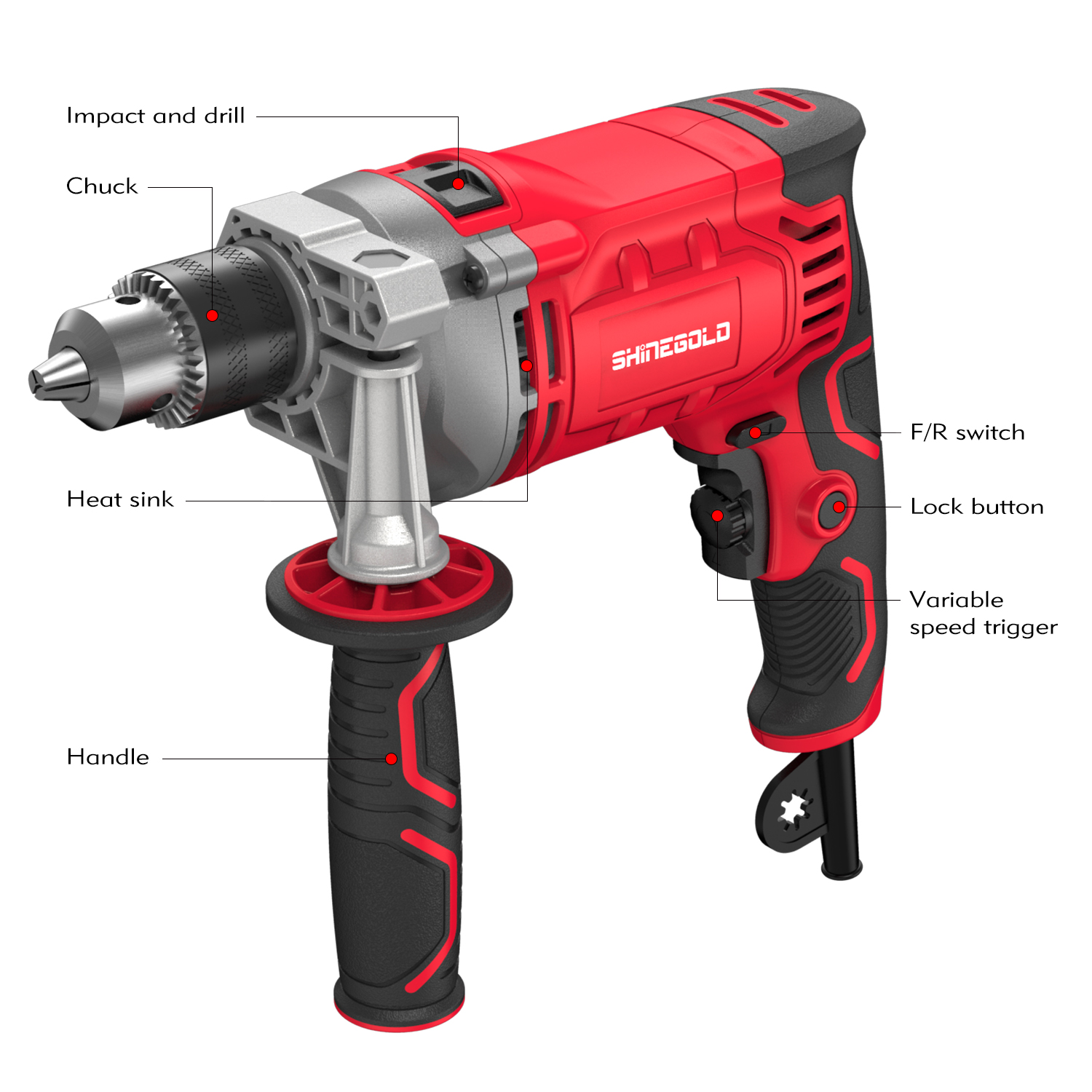 Portable Drilling Machine 910w 13mm Corded Electric Impact Drill